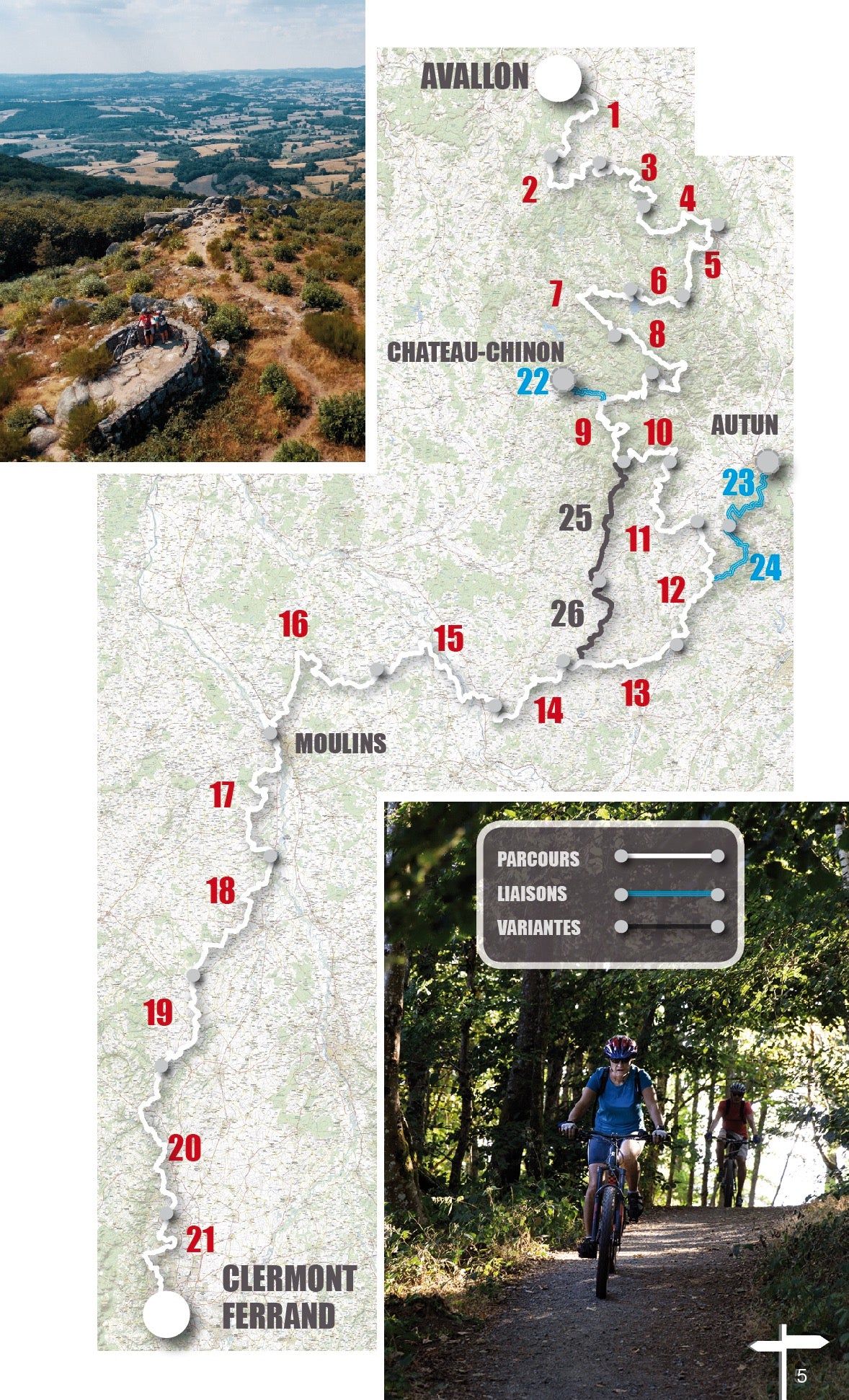 VTOPO MTB Roaming Great Crossing of the Massif Central - Volume 1 - 2nd edition